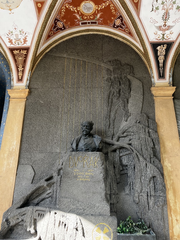 The tomb of the famous Czech composer, Antonín Dvořák, in the Vyšehrad cemetery