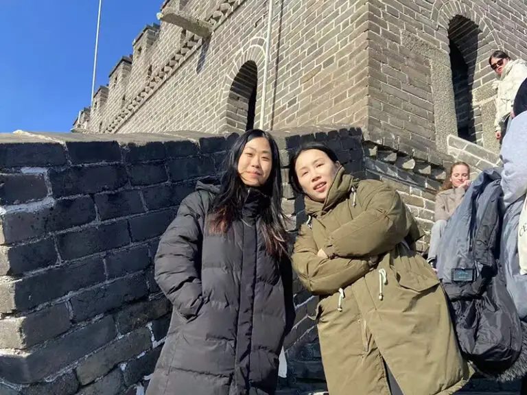 students on Great Wall