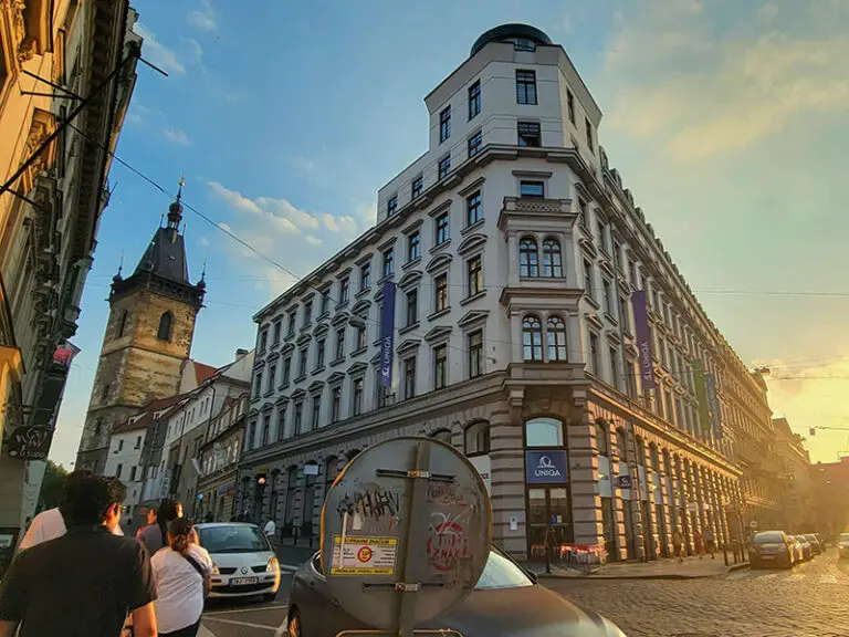 prague street scene