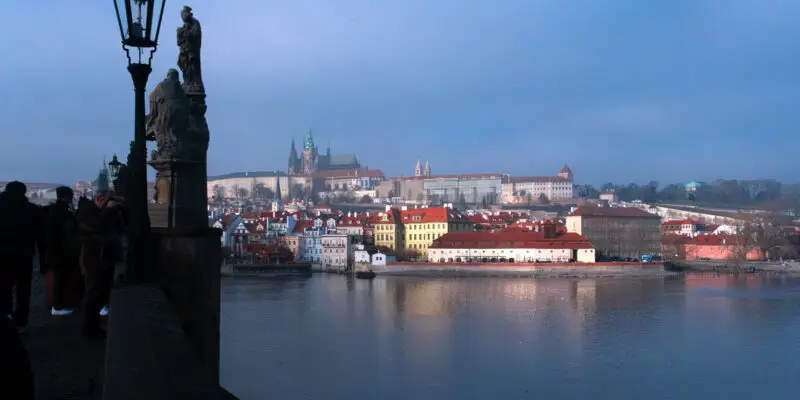view of prague over the charles river