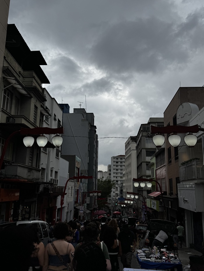 A street on a cloudy day in São Paulo, Brazil