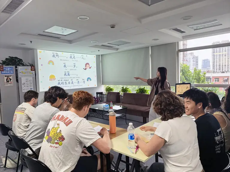 students in class listening to professor