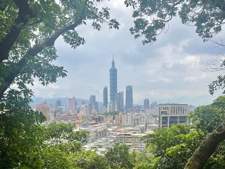view of taiwan skyline from hike