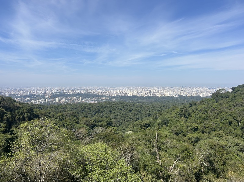 Views of the city and greenery from the Pedra Grande Trail in Brazil