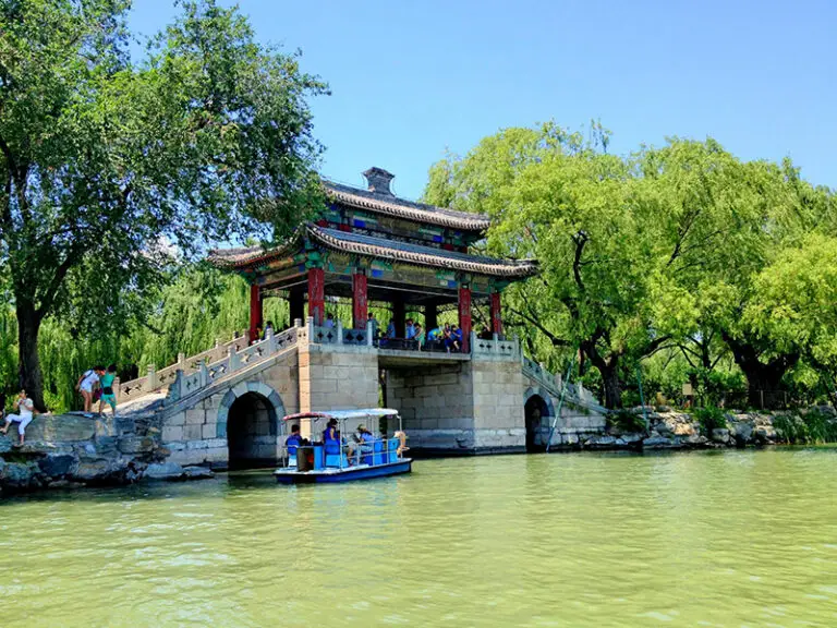 view of summer palace over lake